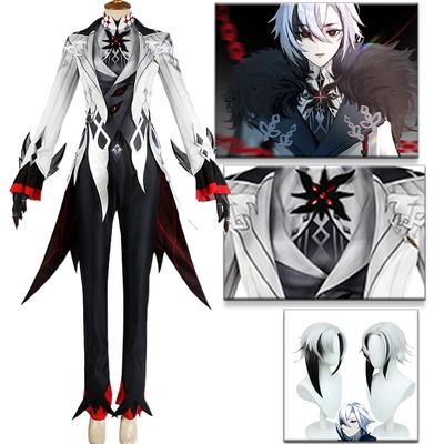 Genshin Impact Arlecchino The Knave Cosplay Costume Full Set Wig Uniform Eleven Fatui Harbingers Outfit Halloween Carnival Party