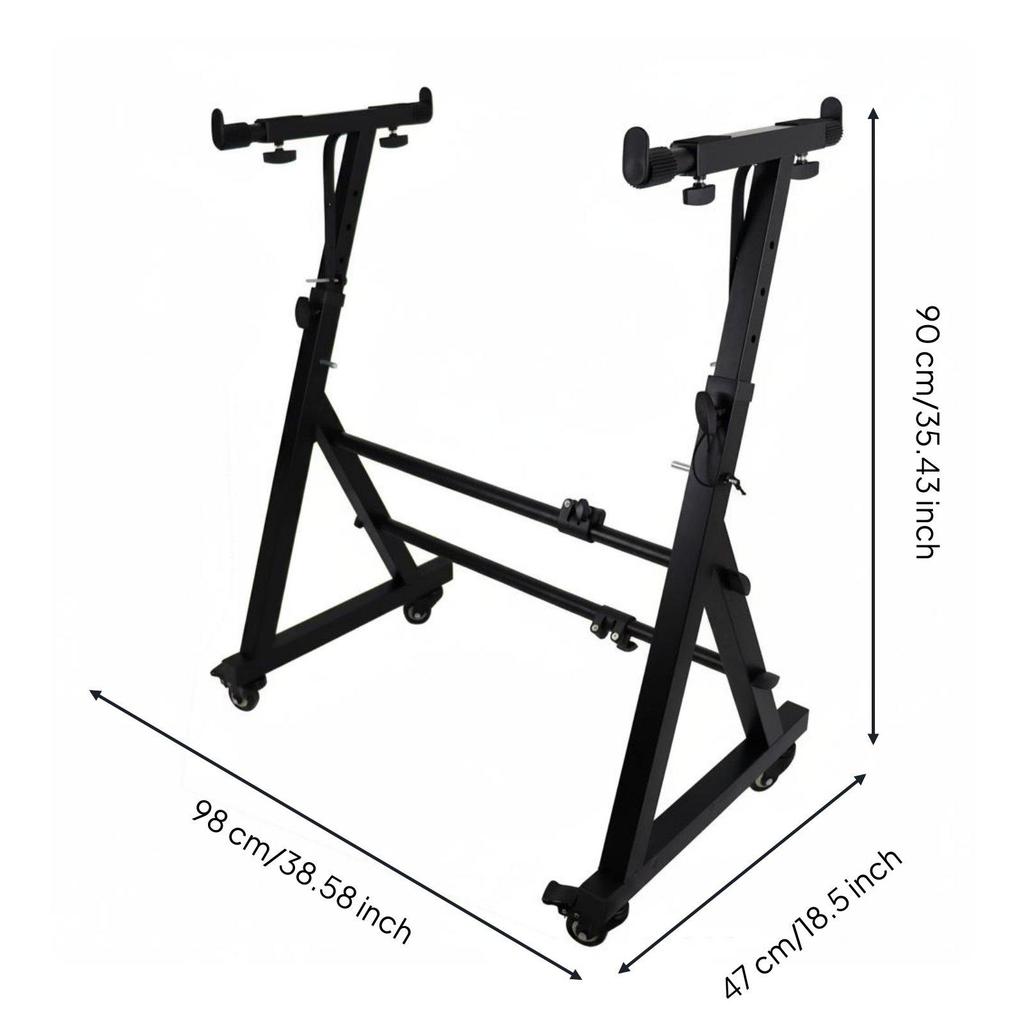 Rolling Keyboard Stand Wheeled Base Z Design Piano for Stage