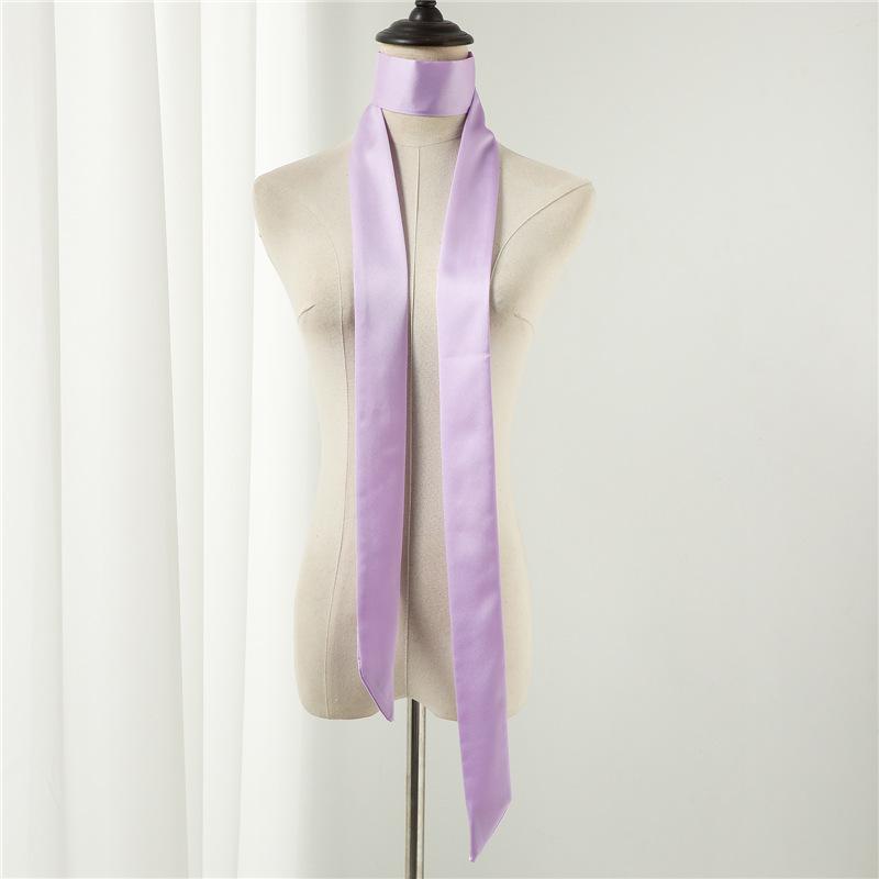 Influencer Style Silk Scarf: Hair Tie, Solid Color, Long & Narrow, Korean Style Necktie, Flowing Ribbon for Women