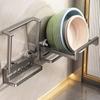 Suction Cup Type Suction Cup Wall Mounted Hook Wall Mounted Folding Punch-Free Washbasin Storage Rack Telescopic Multifunctional