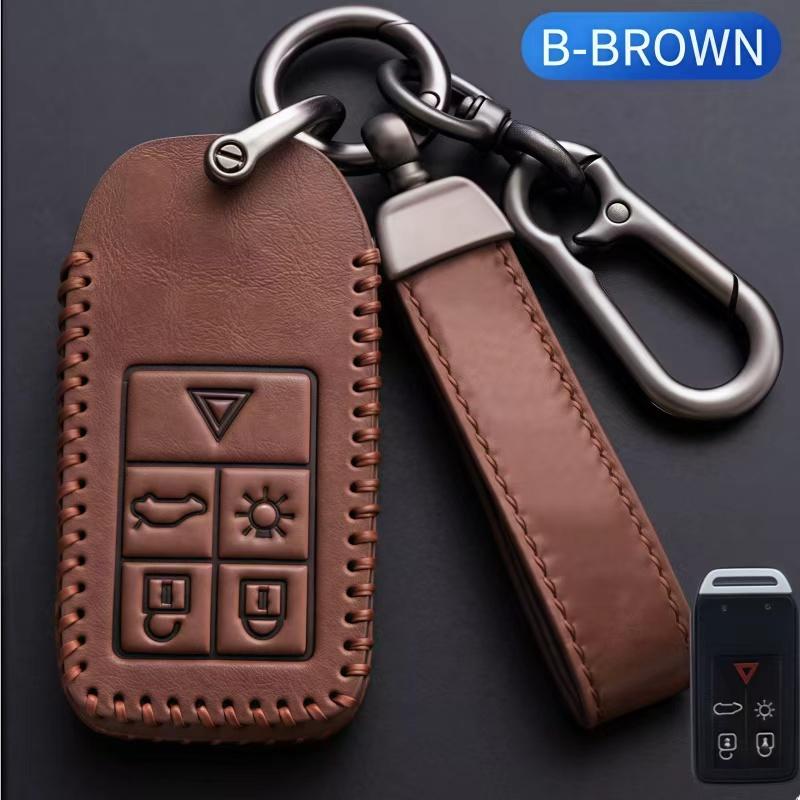 

Для Volvo S60 V60 V70 S80 XC70 XC60 2008-2017 5/6 кнопок Кожаный чехол для автомобильного ключа с дистанционным управлением 5 button