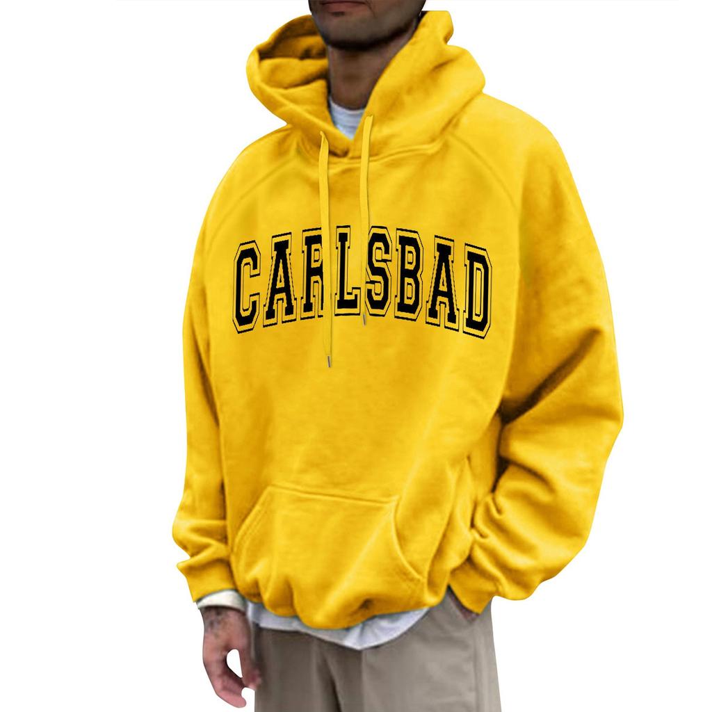 Herre Løs Trykket Hettegenser Herre Casual Mote Sport Raglanermer Genser