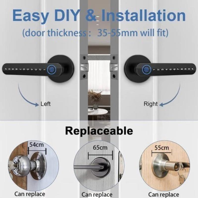 TUYA 4 In 1 Smart Door Lock Fingerprint Lock Electronic Digital Password Handle Lock Keys Unlock