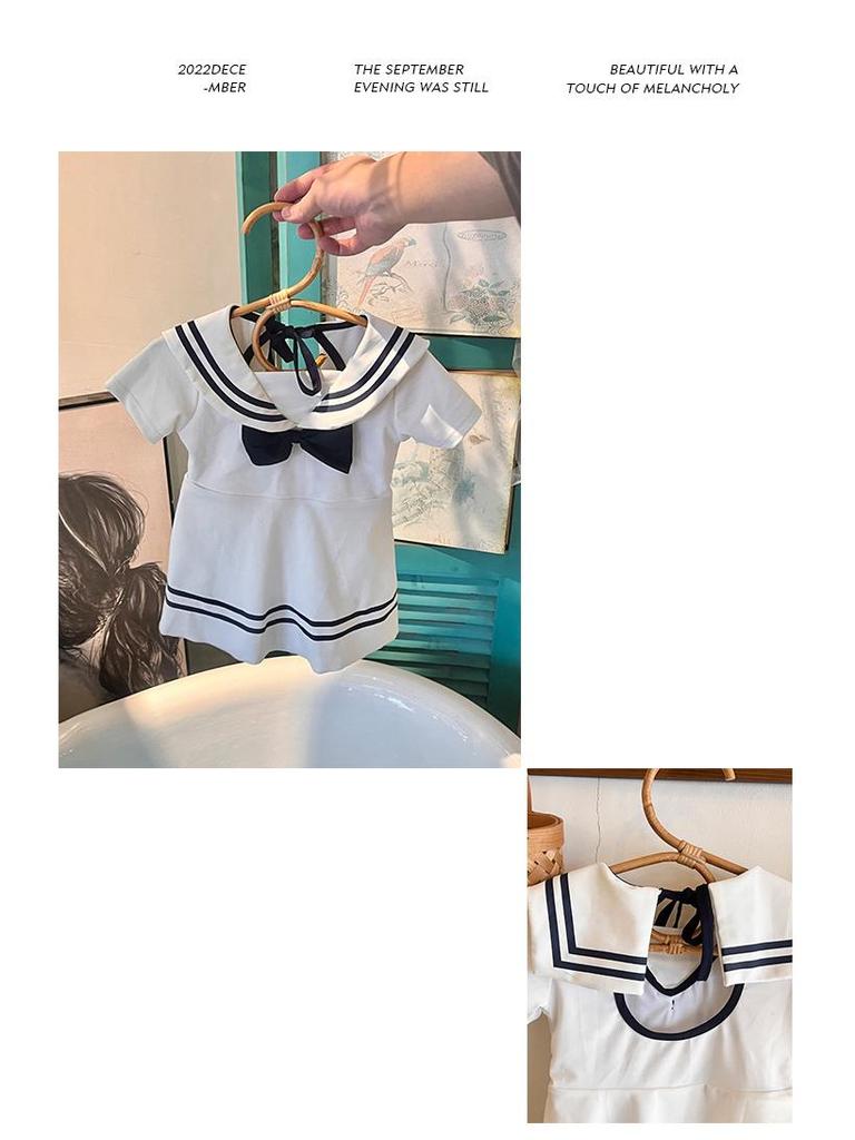 Mädchen 2025 Koreanischer Off-White Badeanzug mit Rock - Stilvolle Sommer-Strandbekleidung