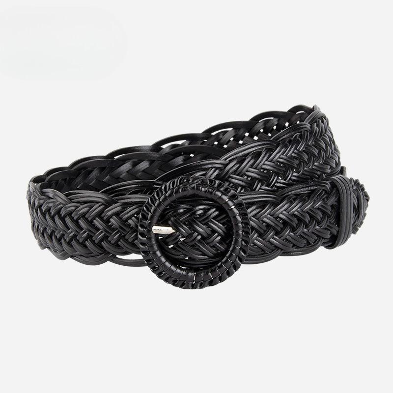 New Piercing-free Braided Belt Women's Decorative Suit Dress Waist-hugging Retro Belt Women's Style