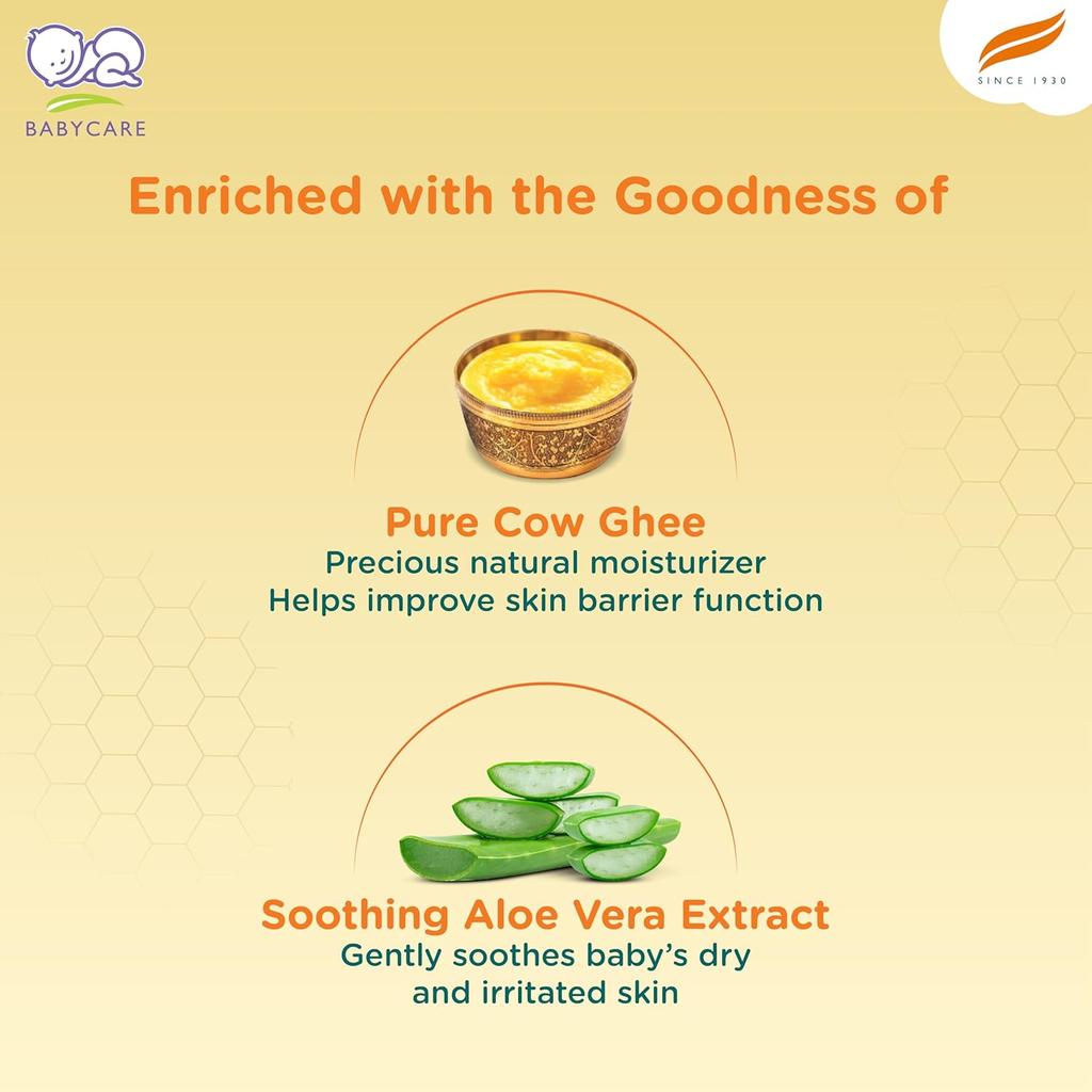 Himalaya Baby Cream with Pure Cow Ghee & Aloe Vera, 200ml, Moisturizing Sensitive Skin Care