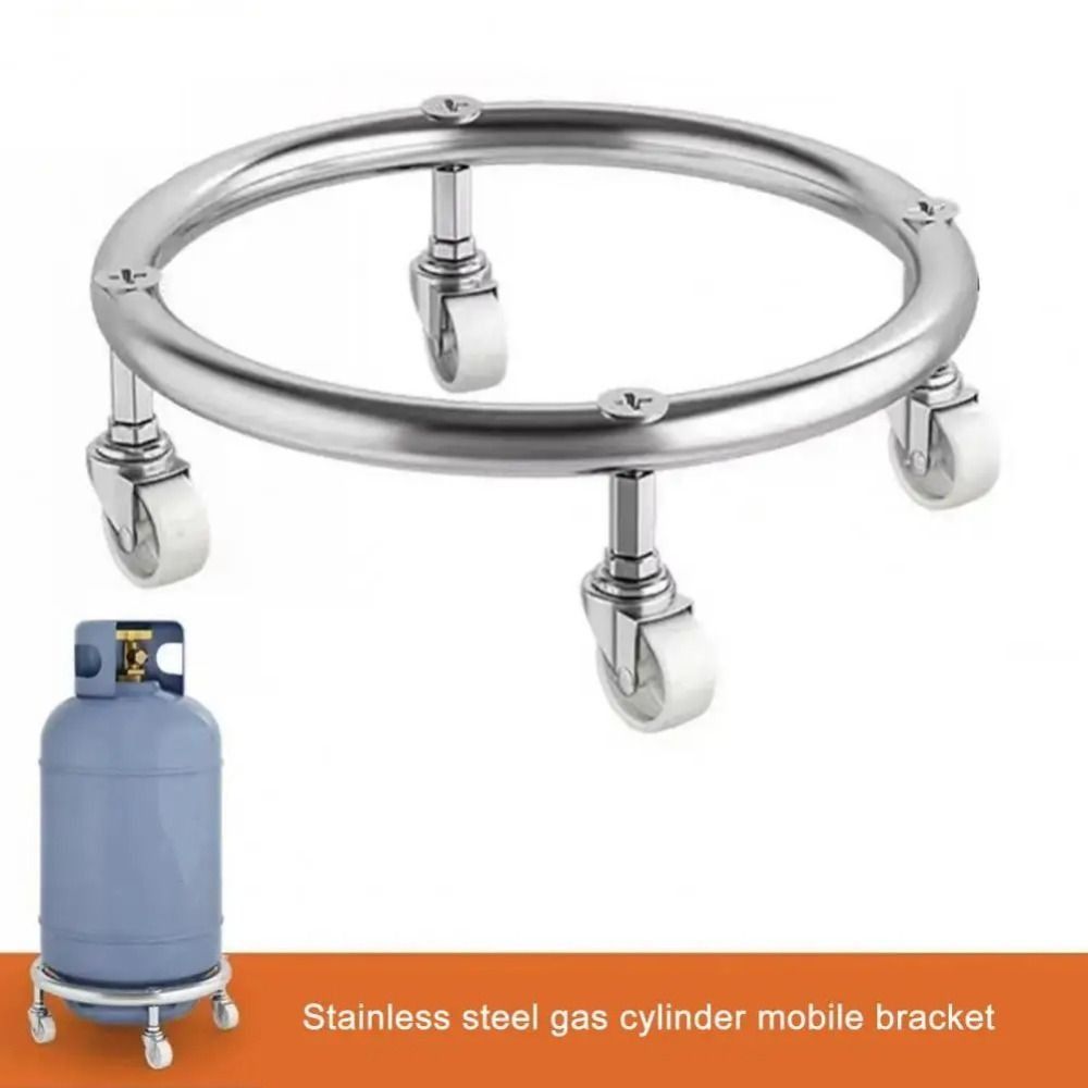 Moveable Wheels Cylinder Gas Bottle Mobile Bracket Gas Tank Bracket Outdoor Indoor