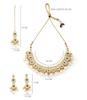 Women Good Looking Stylish Kundan & Pearls Studded White Choker Necklace with Drop Earring Maangtikka Jewellery Set