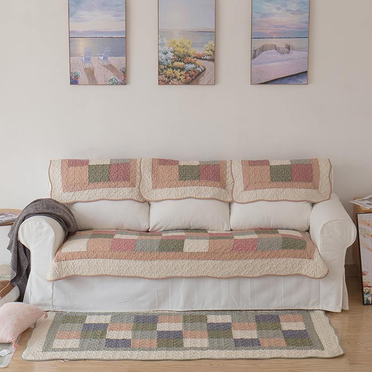 

Корейский пэчворк пасторальный чистый хлопок всесезонный диванная подушка ткань цветочная противоскользящая кожа диванная подушка комбинация сетка 70*70cm