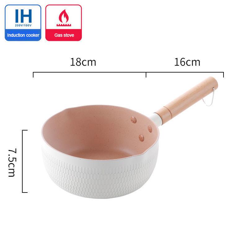 

1pc Blue/Green/White Non Stick Pan Milk Pot Baby Food Pot Snow Pan Frying And Boiling Integrated Induction Cooker Gas Universal