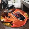 1pc Anime Demon Slayer Design Round Carpet  Office Chair Mat, NonSlip Rug for Home Decor, Living Room, Bedroom