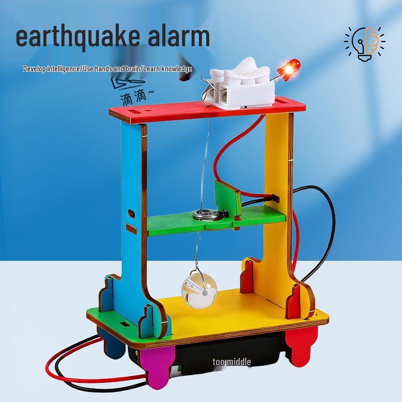 DIY Seismograph Alarm Kit: Kids STEM Science Experiment Model and Teaching Aid See packaging