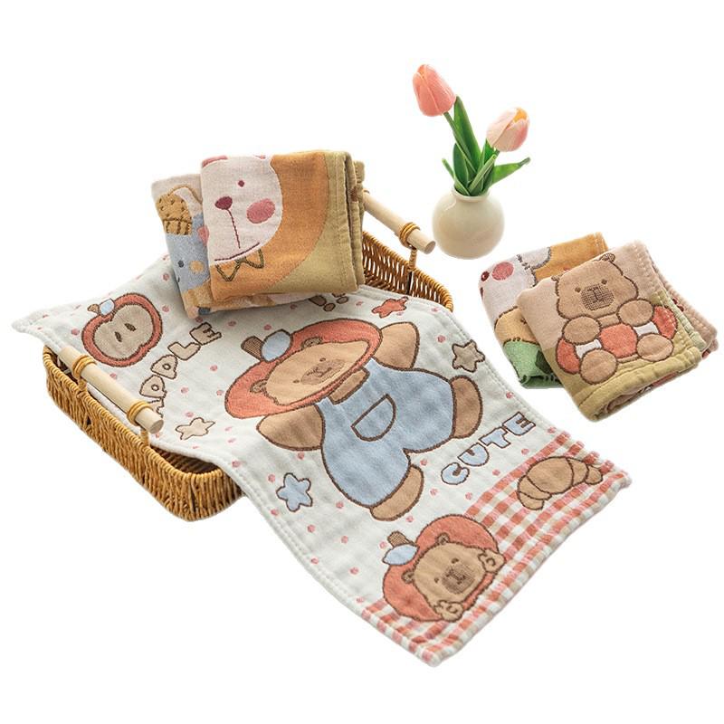 New Style Three-Layer Gauze Cotton Towel for Children - Absorbent Large Towel for Kindergarten Use