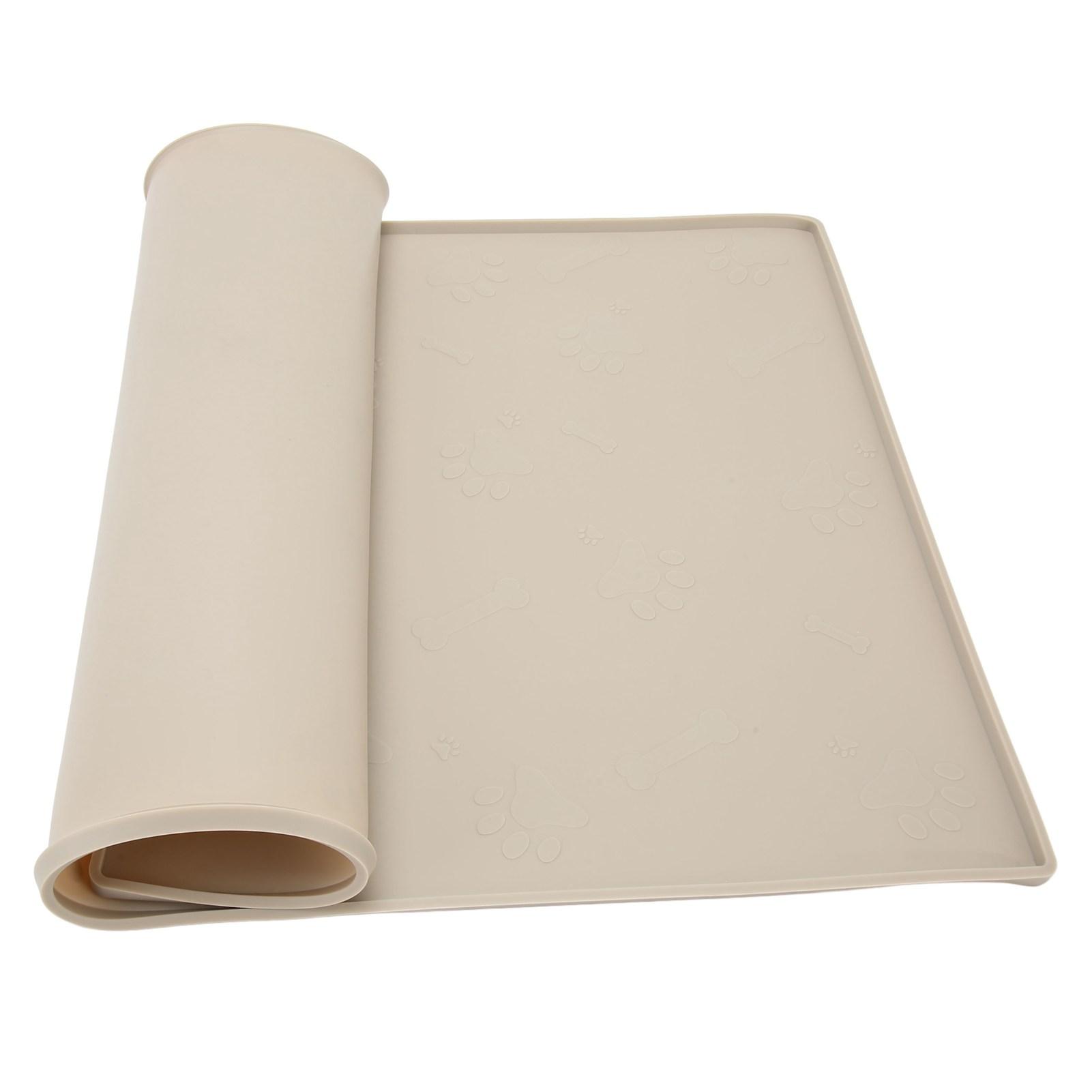 

Pet Feeding Mat Prevent Spill Washable Dishwasher Safe Slip Proof Silicone Large Dog Placemat for Water Food Bowl