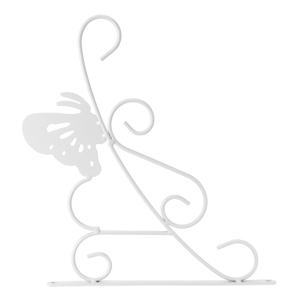 Blumentopf Hängehaken Europäischer Stil Schmiedeeisen Pflanzenaufhänger für Garten Terrasse Balkon Weiß