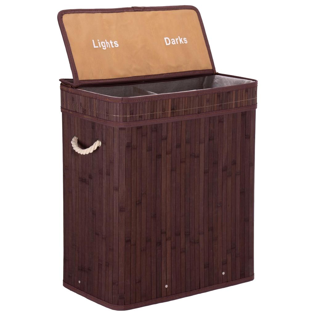 Kosz Na Pranie Bambusowy Z Pokrywą 100L Wenge