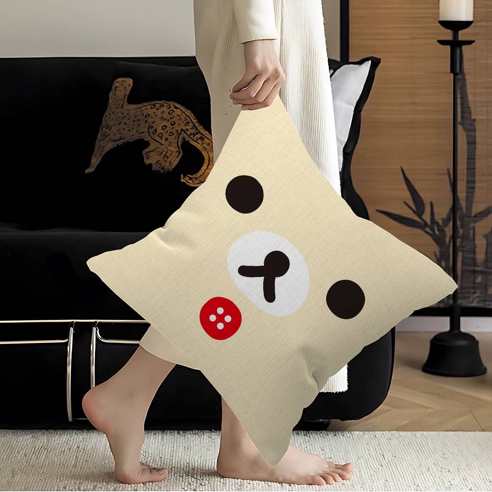 Popular Cute R-Rilakkuma Cushion Cover Polyester Sofa Cushions Decorative Throw Pillows Home Decoration Pillowcover
