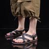 Summer Men Fashion Rome Genuine Leather Sandals Belt Design Open Toe Sandals Man Simple Casual Flat Shoes Breathable Sandalias