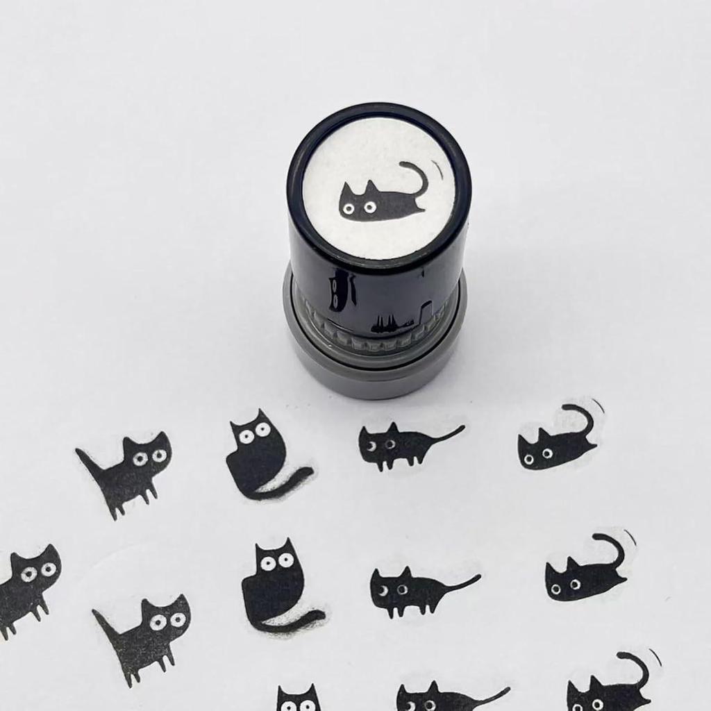 Креативна мила фоточутлива печатка з чорним котом - Дизайн із викривленою шиєю, Популярна для декору, Модель HA23