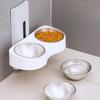 Dog Food Bowl Neck Protector Dog Bowls Adjustable Height Double Bowls for Dogs Feeding Detachable Cat Water Bowl Pet Feeder