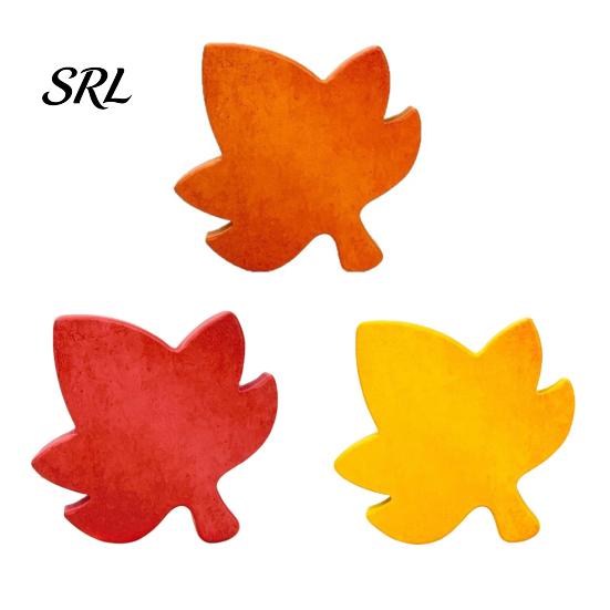 Decorative Felt Leaves for Dining Table 3Pcs Fall Maple Decorations, Wooden Autumn Harvest Desktop Decor Shelves Ornament Shelf Tiered Trays