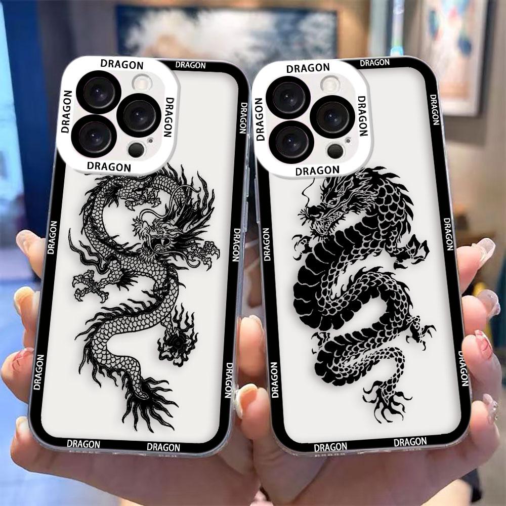 Ink Wash Painting Dragon Clear Phone Case For Realme 15 5 6 7 7I 8 8I 9 9I 10 11 12 NOTE 70 C75 C71 C67 C65 C55 C53 C35 C33 Case