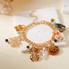 New Halloween Charm Bracelet Inlaid Zircon Spider Web Pumpkin Ghost Black Cat Skeleton Pendant Hip Hop Punk Metal Bracelets Gift