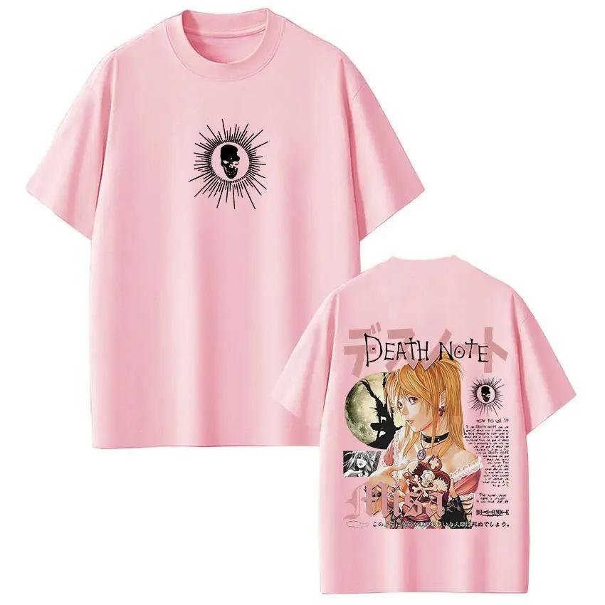 Unisex Women High Quality Shirt Cotton Tee Japanese Anime Death Note Misa T Shirts Fashion Hip Hop Short Sleeve Tshirts Streetwear