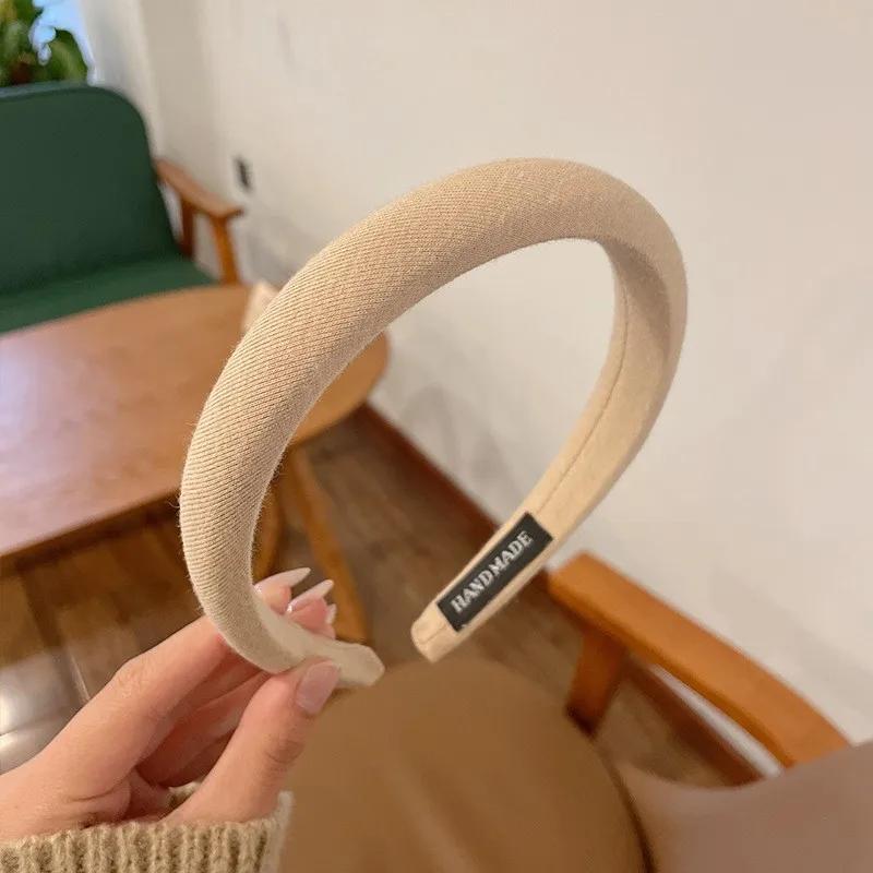 New Fashion Solid Color Wide Hairbands for Women Girls Vintage Simple Soft Elastic Hairband Headwear Hair Accessories