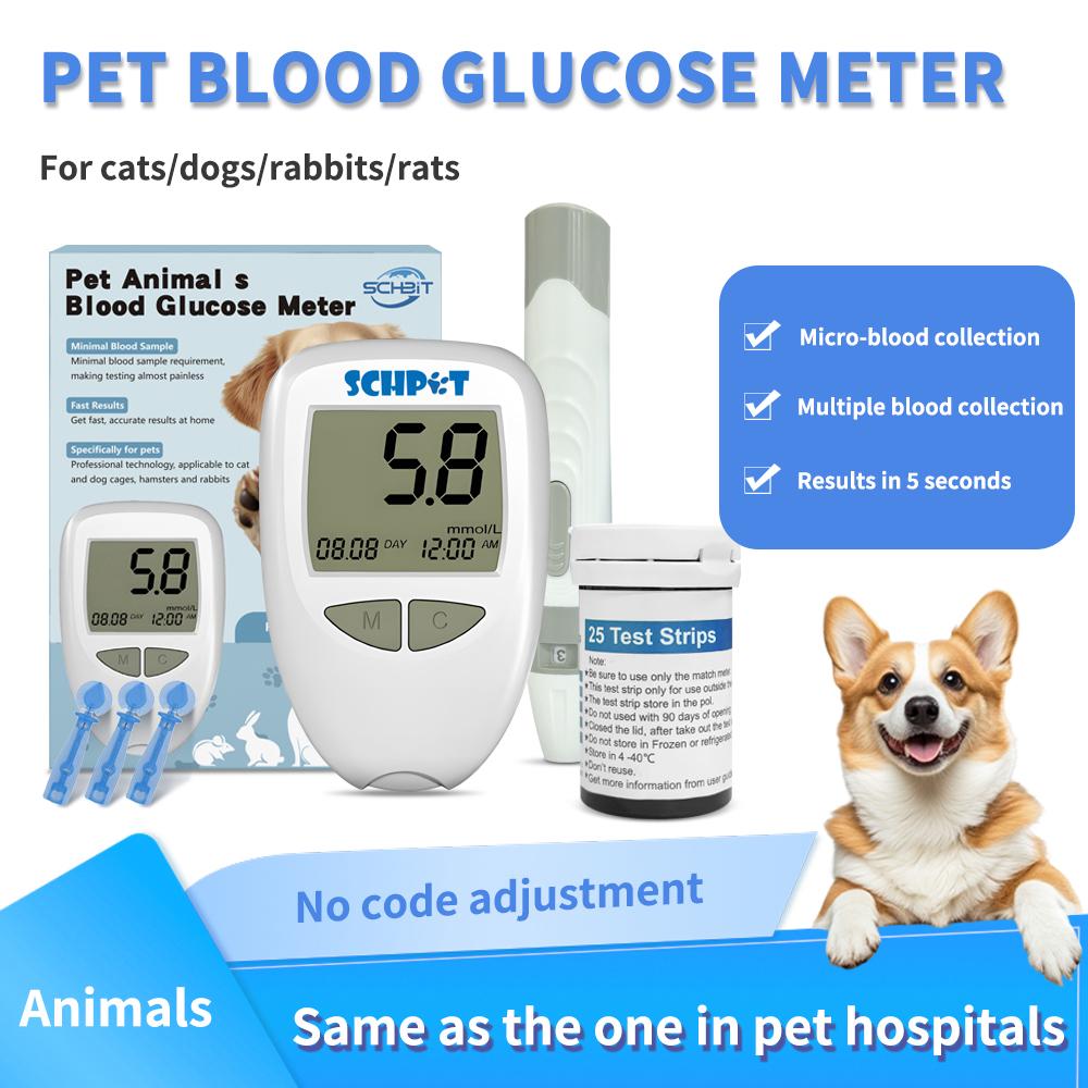 Precise Care, One Drop In Place - Animal Blood Glucose Meter with 50 Test Strips
