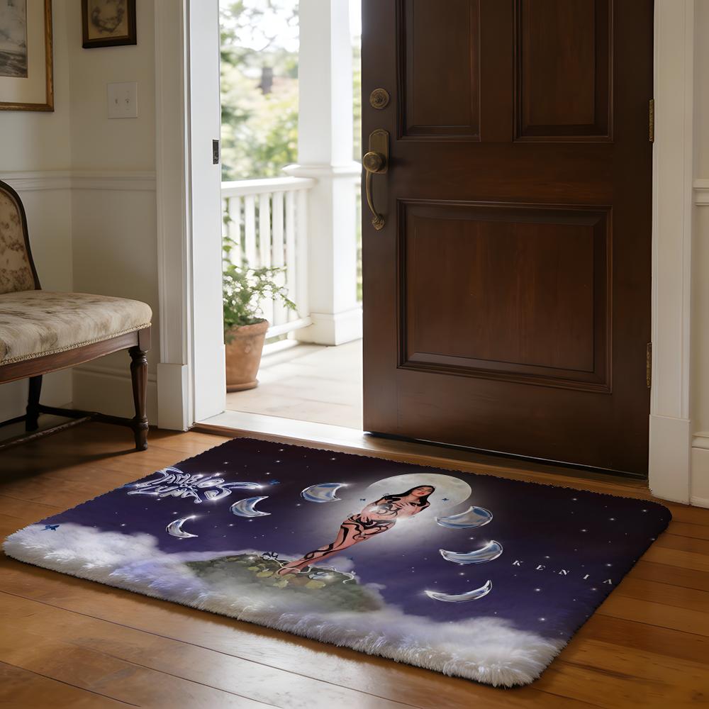 KKenia Os PinkAura Singer Floor Mat Soft Flannel Absorbent Mat Non-Slip Rug Home Bedroom Bathroom