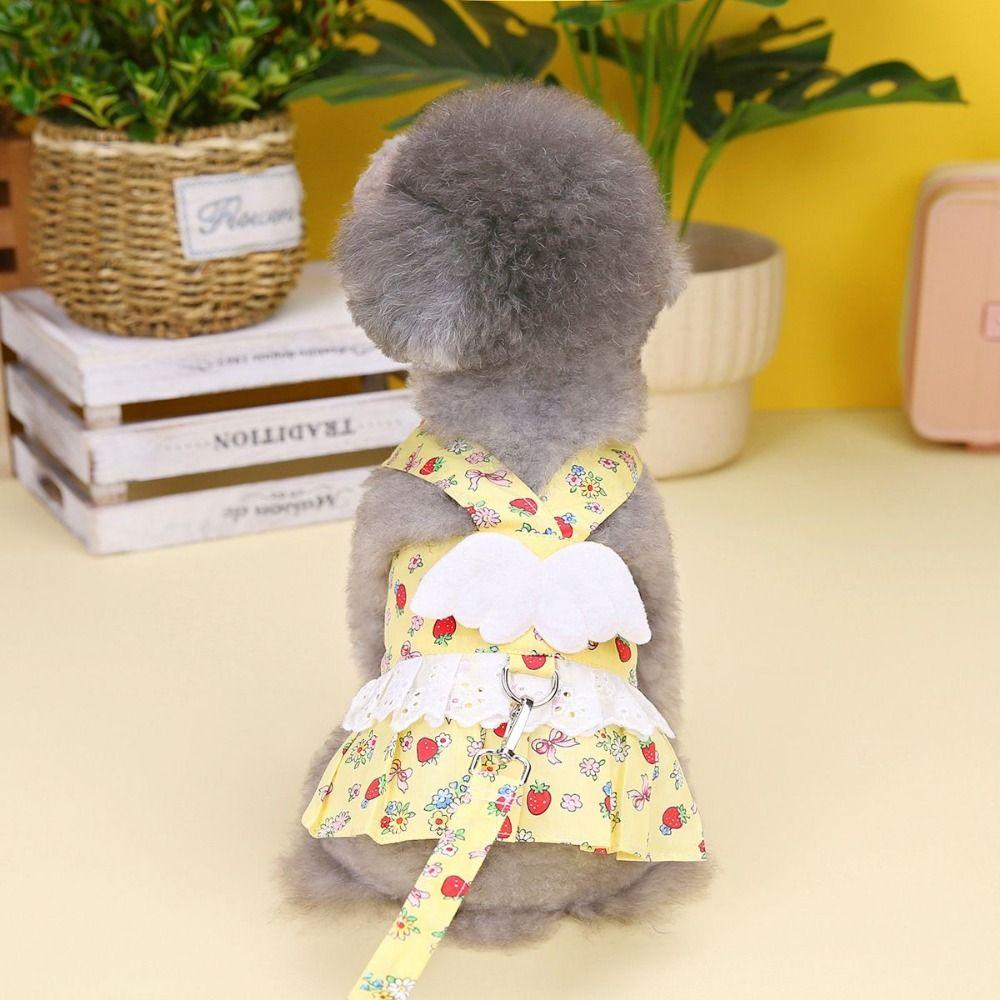 With Traction Buckle Pet Angel Wings Dress Cute Dog Skirt Cat Princess Dress  Universal