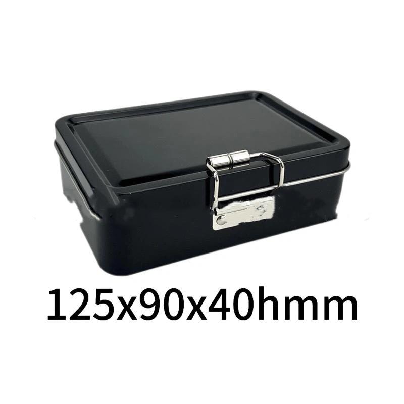 Flip Cover Buckle Metal Tin Box Solid Color Sealed Dustproof Storage Container for Small Fishing Accessories Craft DIY Materials