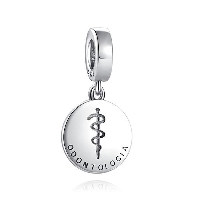 European 925 Silver Black Key Flower Pendant Fit Original Diy Bead Charm Armbånd Halskjede Trinket Smykker 925 Silver