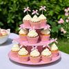 12Pcs Pink Bow Cupcake Toppers Kids Girls Birthday Party Cake Topper Decoration Baby Shower Wedding Bachelorette Party Supplies
