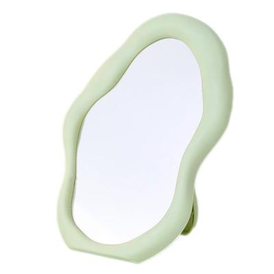 Espelho Onda Espelho Espelho de Maquilhagem Bonito de Mesa Suporte de Maquilhagem Elegante Dobrável Interior Mesa de Meninas Cosméticos Bonitos Maquilhagem de Beleza [Queen-b] (Verde)