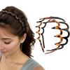 Trendy PC čelenka pro ženy Dívky Protipádová Jantarová Hnědá Černá Obruč s dlouhými zuby Zlomené gumičky do vlasů Příslušenství Korejské pokrývky hlavy