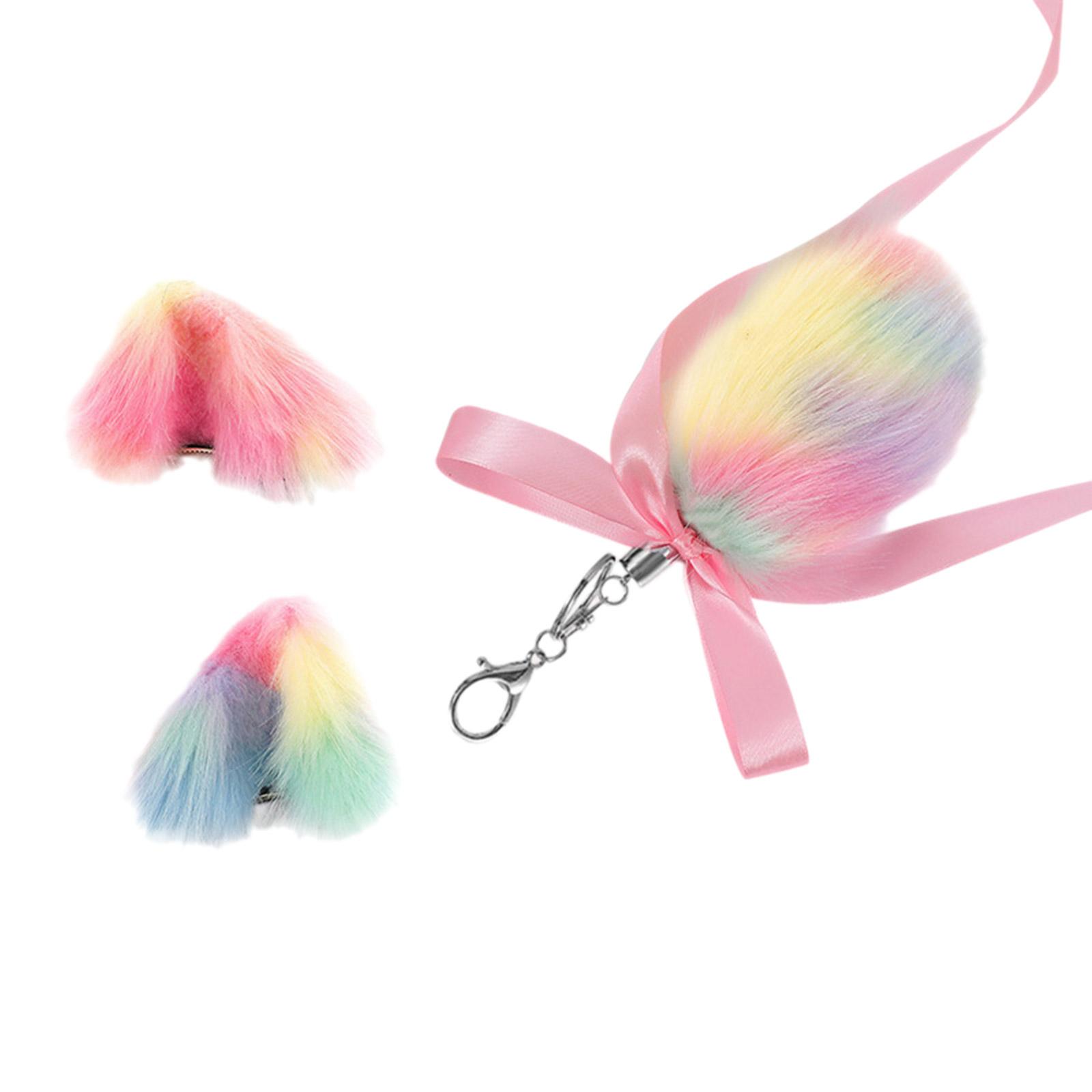 

Милый брелок в виде хвоста животного, игрушка для косплея, заколка для волос в виде кошачьего уха, плюшевая текстура, брелок в виде хвоста животного для украшения сумки, рюкзака 1