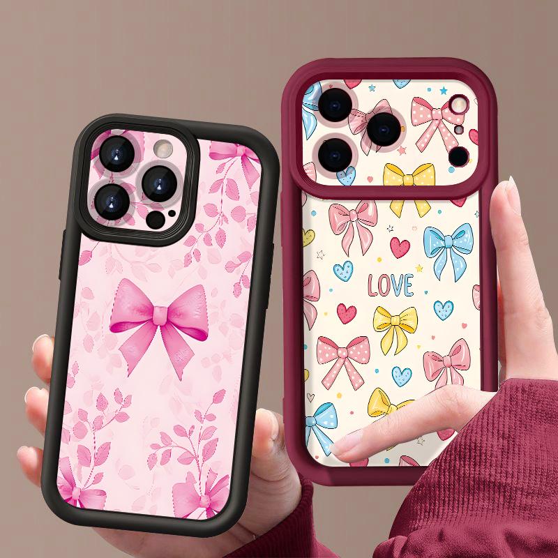 Colorful Bowknot Pattern Soft Phone Case For iPhone 17e 17 16 15 14 13 Pro Max 17 Pro 16e 11 Shockproof TPU Silicone Back Cover