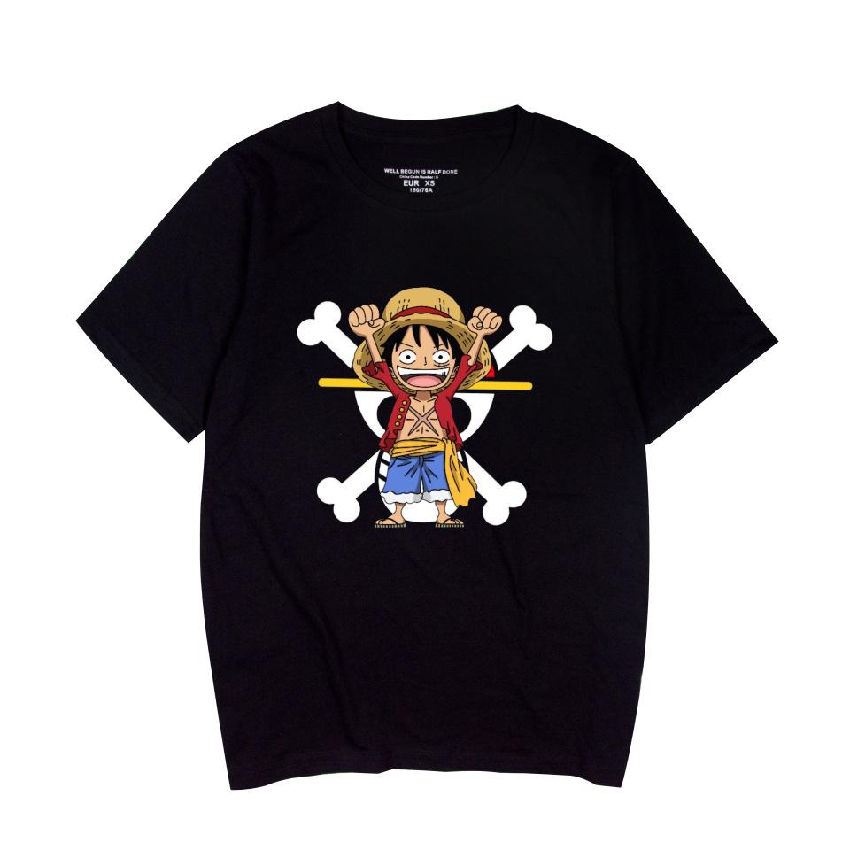

ONE PIECE Cartoon Tshirt Hip Hop Men Women Anime Print Top Tees Harajuku Tshirts Fashion Summer T-shirt XS чёрный