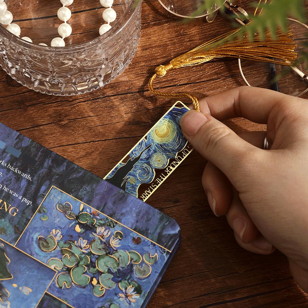 1 marcapáginas de metal con forma de flor hueca literaria, exquisita pintura en forma de girasol, iris y rosa, regalos para amantes de los libros, escritores y lectores