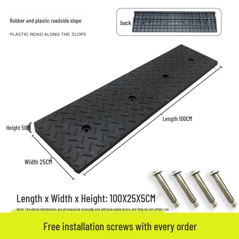 Portable Rubber-Plastic Curb Ramp Mat for Car