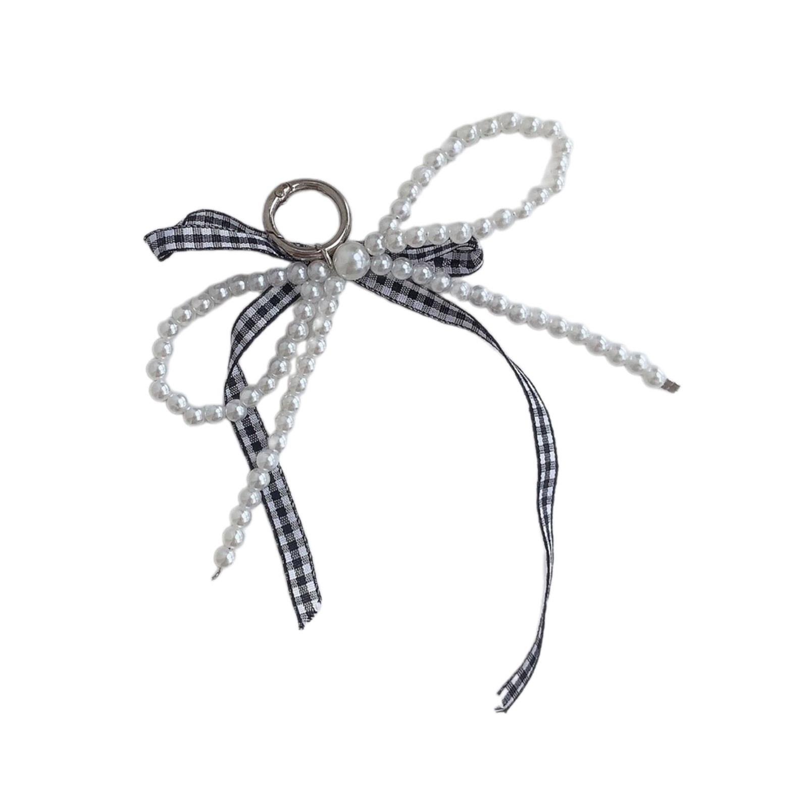 

Милий Перловий Стрічковий Бантик Брелок Підвіска Унікальний Брелок Підвісний Орнамент Підвіска Прикраса для Рюкзака Шарм Ювелірна Прикраса чорний