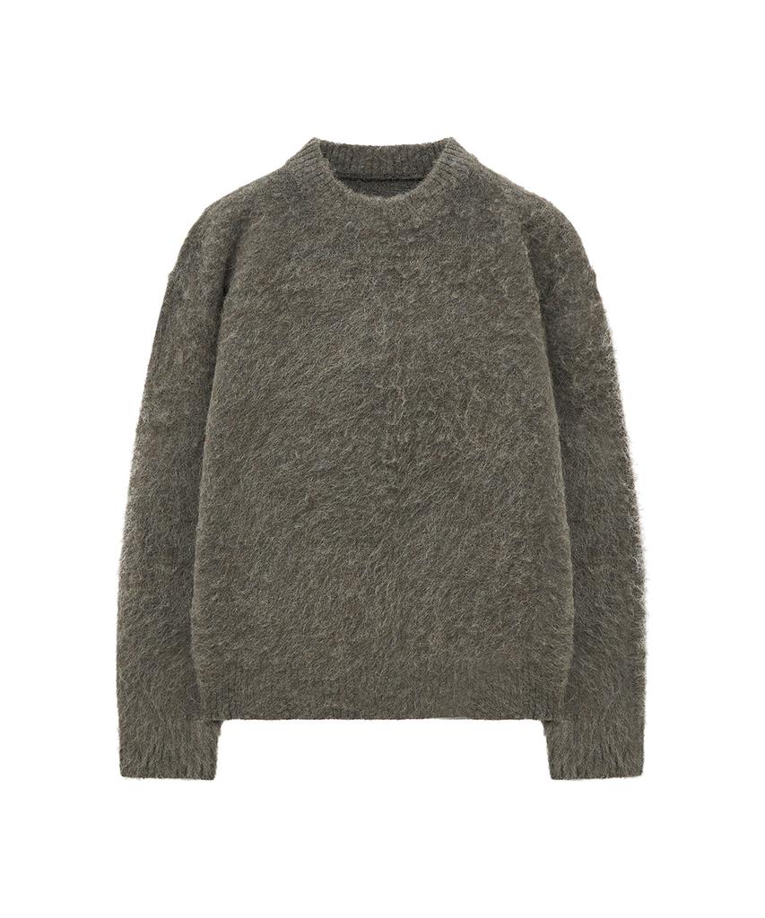 BIG UNION Alpaca Boucle Crop Knit (Brown)