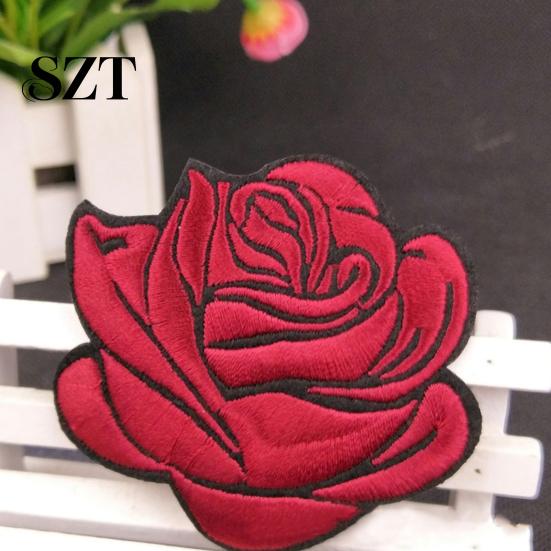 Aufnäher Kleideraufnäher Rose Aufbügler Stoffblume Abzeichen Zubehör für Kleidung Applikation