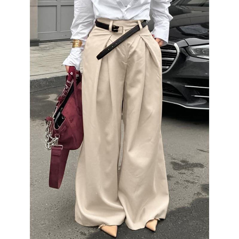 Fashion 2025 Fall and Winter Unique Design Women's Pants Khaki Loose Casual Loose Pants