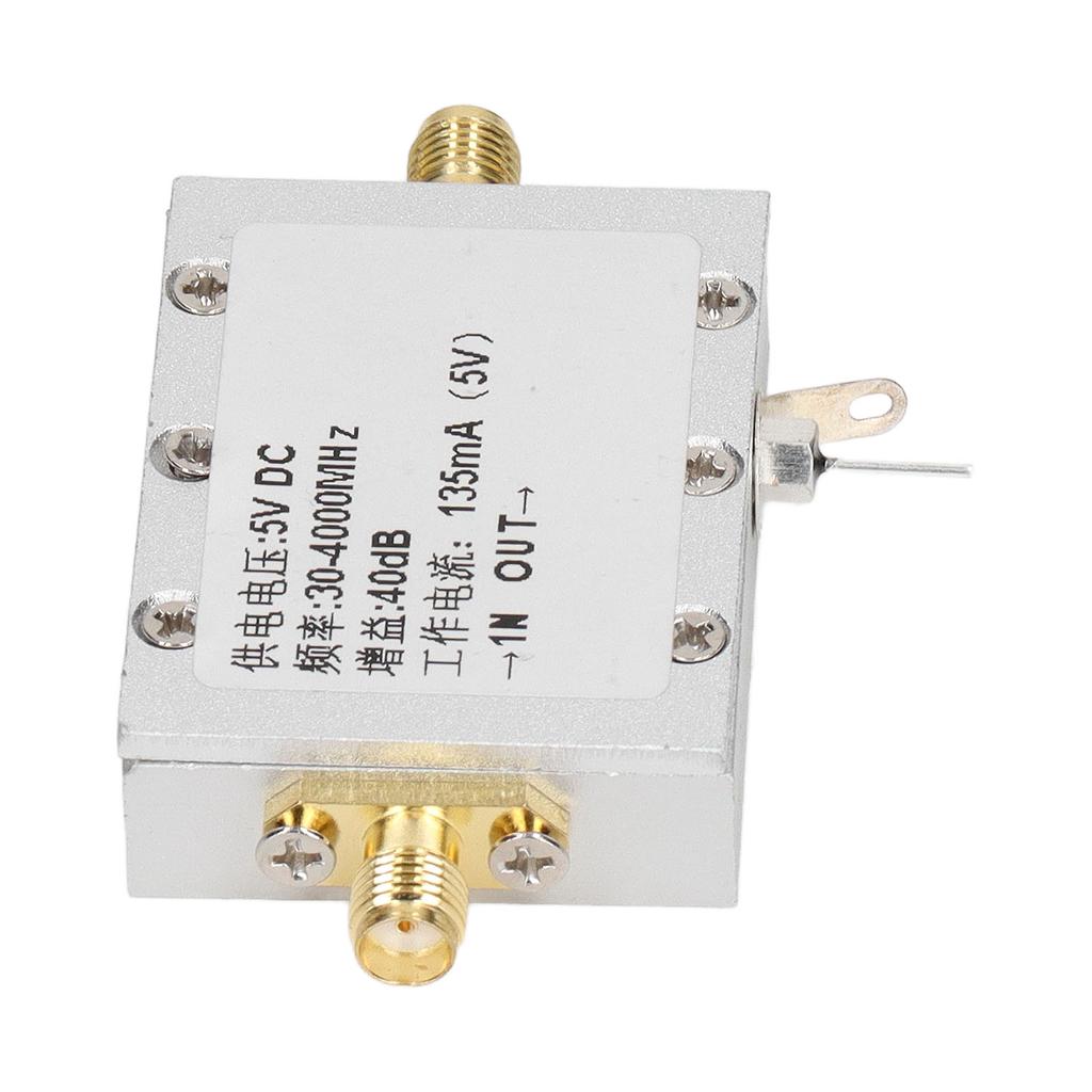 Moduł wzmacniacza RF 30–4000 MHz 40 dB Stop aluminium Wzmacniacz RF o niskim poziomie szumów do odbiornika zdalnego sterowania DC 5V