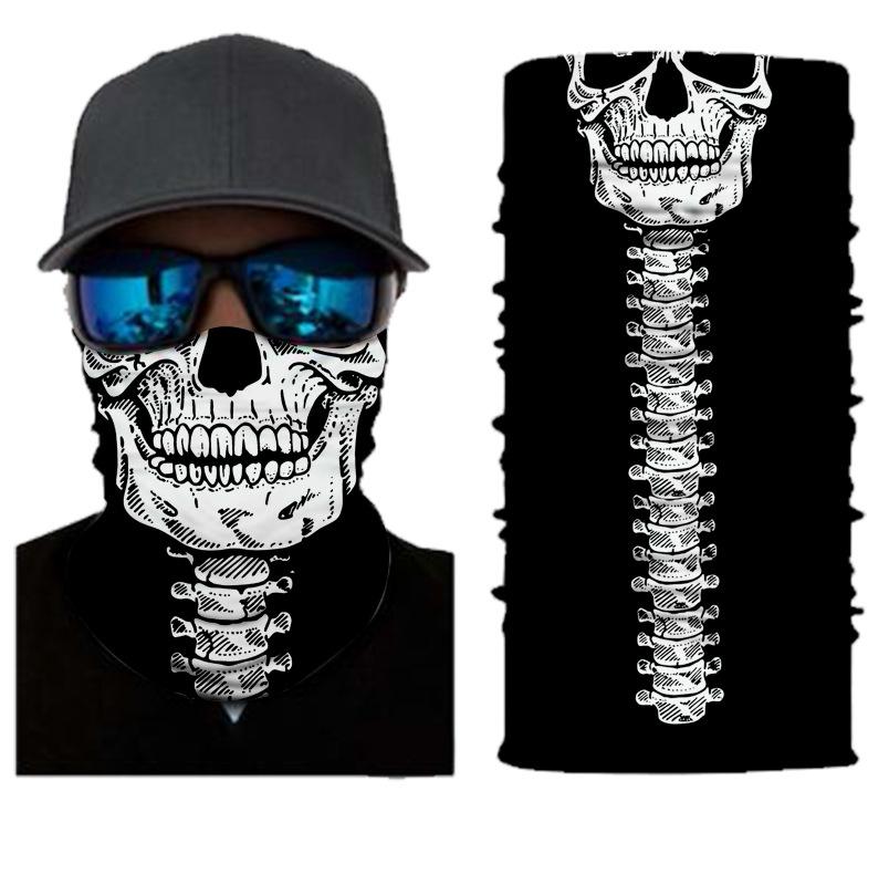 Xunhui Skull Sports Neck Warmer: Seamless Outdoor Cycling Face Mask & Sun Protection Headscarf