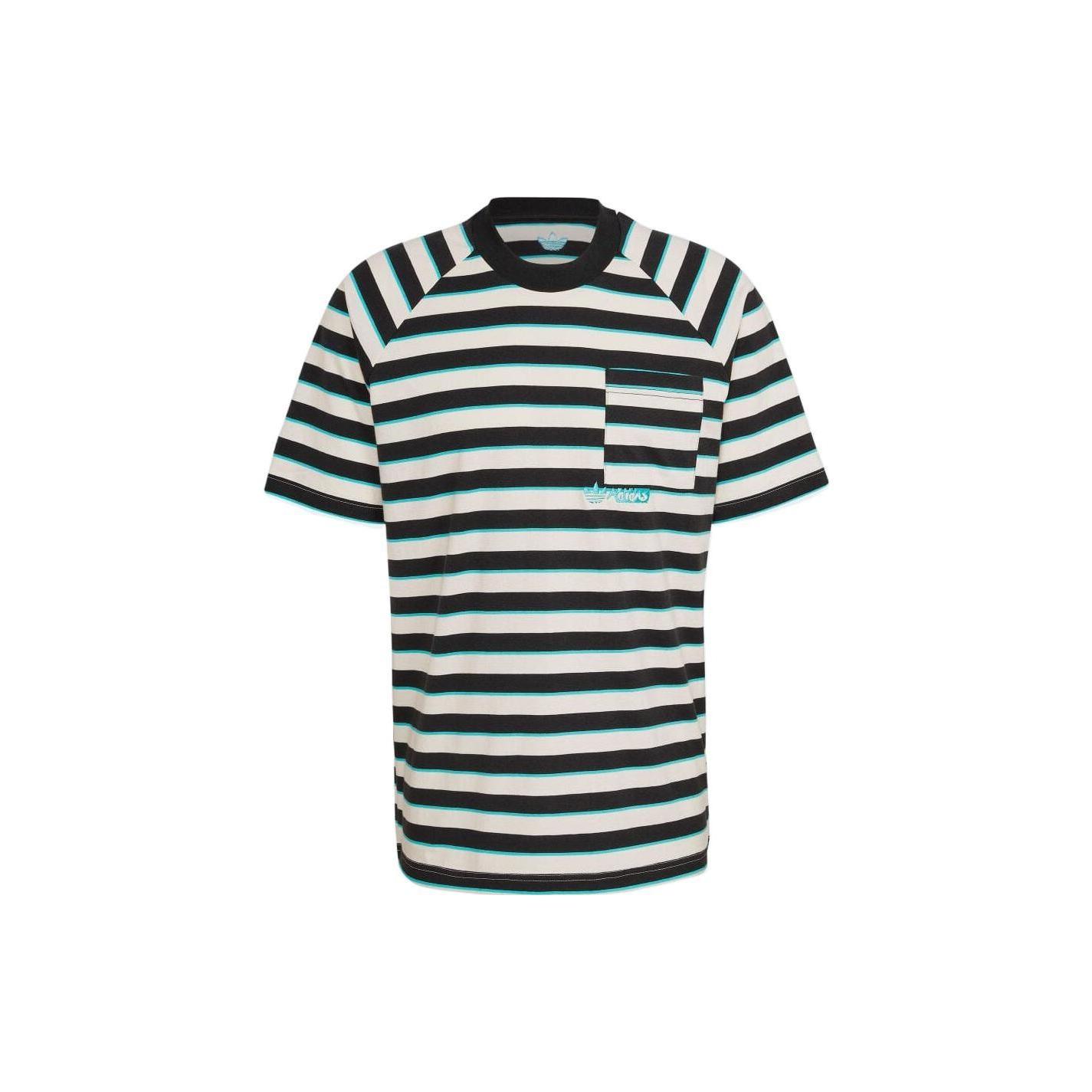 adidas originals Pocket Stripe Round Neck Short Sleeve Green Men s HT1662 L