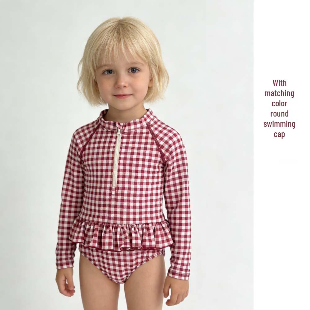 Flickornas Blommig Spetsig Baddräkt i Ett Del för Spädbarn och Småbarn